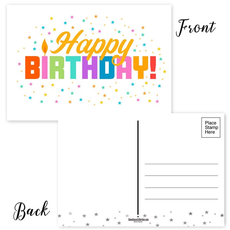 Stonehouse Collection Fun Happy Birthday Cards, Boxed of Assorted Birthday Postcards for Mom, Friends, Kids & Loved Ones For Their Special Day, Set of 40 Cute Post Cards, 10 Post cards Per Design - Image 4